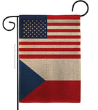 Czech Republic US Friendship - Nationality Flags of the World Vertical Impressions Decorative Flags HG140357 Made In USA