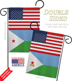 Djibouti US Friendship - Nationality Flags of the World Vertical Impressions Decorative Flags HG140359 Made In USA