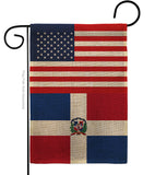 Dominican Republic US Friendship - Nationality Flags of the World Vertical Impressions Decorative Flags HG140361 Made In USA