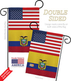Ecuador US Friendship - Nationality Flags of the World Vertical Impressions Decorative Flags HG140365 Made In USA