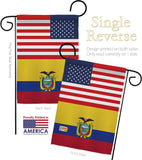 Ecuador US Friendship - Nationality Flags of the World Vertical Impressions Decorative Flags HG140365 Made In USA