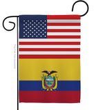 Ecuador US Friendship - Nationality Flags of the World Vertical Impressions Decorative Flags HG140365 Made In USA