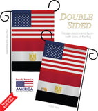 Egypt US Friendship - Nationality Flags of the World Vertical Impressions Decorative Flags HG140366 Made In USA