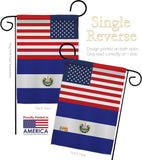 El Salvador US Friendship - Nationality Flags of the World Vertical Impressions Decorative Flags HG140367 Made In USA