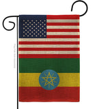 Ethiopia US Friendship - Nationality Flags of the World Vertical Impressions Decorative Flags HG140372 Made In USA