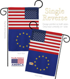 European US Friendship - Nationality Flags of the World Vertical Impressions Decorative Flags HG140373 Made In USA