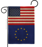 European US Friendship - Nationality Flags of the World Vertical Impressions Decorative Flags HG140373 Made In USA