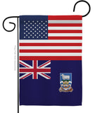 Falkland Islands US Friendship - Nationality Flags of the World Vertical Impressions Decorative Flags HG140374 Made In USA