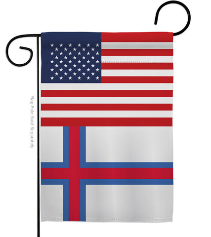 Faroe Islands US Friendship - Nationality Flags of the World Vertical Impressions Decorative Flags HG140376 Made In USA