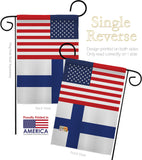 Finland US Friendship - Nationality Flags of the World Vertical Impressions Decorative Flags HG140378 Made In USA