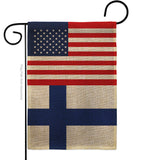 Finland US Friendship - Nationality Flags of the World Vertical Impressions Decorative Flags HG140378 Made In USA