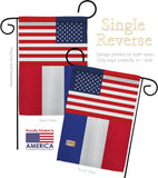 France US Friendship - Nationality Flags of the World Vertical Impressions Decorative Flags HG140379 Made In USA