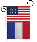 France US Friendship - Nationality Flags of the World Vertical Impressions Decorative Flags HG140379 Made In USA