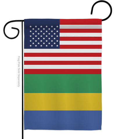 Gabon US Friendship - Nationality Flags of the World Vertical Impressions Decorative Flags HG140380 Made In USA