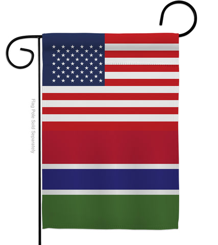 Gambia US Friendship - Nationality Flags of the World Vertical Impressions Decorative Flags HG140381 Made In USA