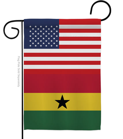 Ghana US Friendship - Nationality Flags of the World Vertical Impressions Decorative Flags HG140385 Made In USA