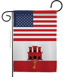 Gibraltar US Friendship - Nationality Flags of the World Vertical Impressions Decorative Flags HG140386 Made In USA