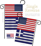 Greece US Friendship - Nationality Flags of the World Vertical Impressions Decorative Flags HG140387 Made In USA