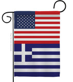 Greece US Friendship - Nationality Flags of the World Vertical Impressions Decorative Flags HG140387 Made In USA