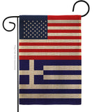 Greece US Friendship - Nationality Flags of the World Vertical Impressions Decorative Flags HG140387 Made In USA