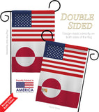 Greenland US Friendship - Nationality Flags of the World Vertical Impressions Decorative Flags HG140388 Made In USA