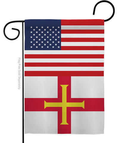 Guernsey US Friendship - Nationality Flags of the World Vertical Impressions Decorative Flags HG140392 Made In USA