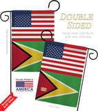 Guyana US Friendship - Nationality Flags of the World Vertical Impressions Decorative Flags HG140395 Made In USA