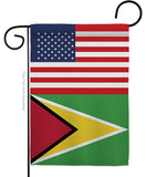 Guyana US Friendship - Nationality Flags of the World Vertical Impressions Decorative Flags HG140395 Made In USA