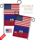 Haiti US Friendship - Nationality Flags of the World Vertical Impressions Decorative Flags HG140396 Made In USA