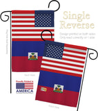 Haiti US Friendship - Nationality Flags of the World Vertical Impressions Decorative Flags HG140396 Made In USA