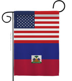 Haiti US Friendship - Nationality Flags of the World Vertical Impressions Decorative Flags HG140396 Made In USA