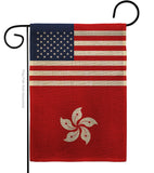 Hong Kong US Friendship - Nationality Flags of the World Vertical Impressions Decorative Flags HG140398 Made In USA