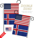 Iceland US Friendship - Nationality Flags of the World Vertical Impressions Decorative Flags HG140400 Made In USA