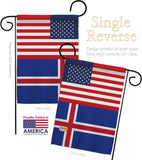 Iceland US Friendship - Nationality Flags of the World Vertical Impressions Decorative Flags HG140400 Made In USA