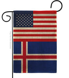 Iceland US Friendship - Nationality Flags of the World Vertical Impressions Decorative Flags HG140400 Made In USA