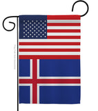 Iceland US Friendship - Nationality Flags of the World Vertical Impressions Decorative Flags HG140400 Made In USA
