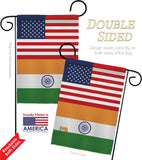 India US Friendship - Nationality Flags of the World Vertical Impressions Decorative Flags HG140401 Made In USA