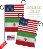 Iran US Friendship - Nationality Flags of the World Vertical Impressions Decorative Flags HG140403 Made In USA