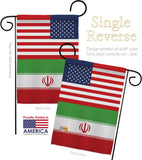 Iran US Friendship - Nationality Flags of the World Vertical Impressions Decorative Flags HG140403 Made In USA