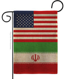 Iran US Friendship - Nationality Flags of the World Vertical Impressions Decorative Flags HG140403 Made In USA