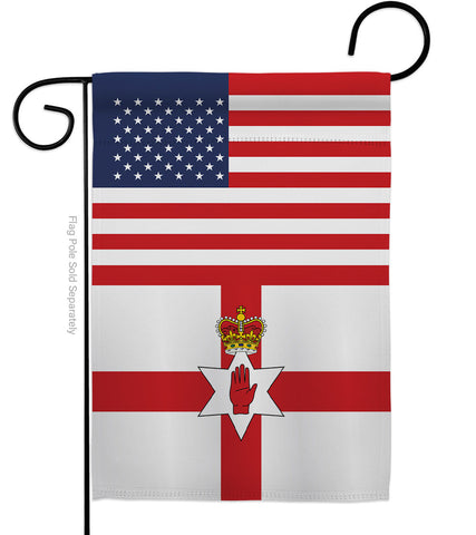 Ireland-Northern US Friendship - Nationality Flags of the World Vertical Impressions Decorative Flags HG140406 Made In USA