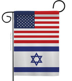 Israel US Friendship - Nationality Flags of the World Vertical Impressions Decorative Flags HG140410 Made In USA