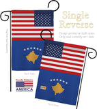 Kosovo US Friendship - Nationality Flags of the World Vertical Impressions Decorative Flags HG140421 Made In USA