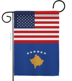 Kosovo US Friendship - Nationality Flags of the World Vertical Impressions Decorative Flags HG140421 Made In USA