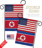 Korea North US Friendship - Nationality Flags of the World Vertical Impressions Decorative Flags HG140425 Made In USA