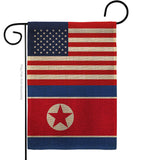 Korea North US Friendship - Nationality Flags of the World Vertical Impressions Decorative Flags HG140425 Made In USA