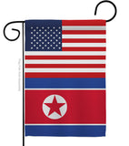 Korea North US Friendship - Nationality Flags of the World Vertical Impressions Decorative Flags HG140425 Made In USA