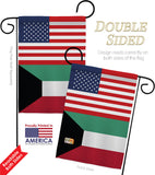 Kuwait US Friendship - Nationality Flags of the World Vertical Impressions Decorative Flags HG140427 Made In USA