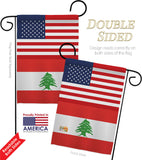 Lebanon US Friendship - Nationality Flags of the World Vertical Impressions Decorative Flags HG140431 Made In USA