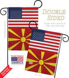 Macedonia US Friendship - Nationality Flags of the World Vertical Impressions Decorative Flags HG140439 Made In USA